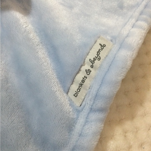 Blankets and Beyond White Blue Plush Bunny Rabbit Lovey Security Blanket Toy - Picture 4 of 9